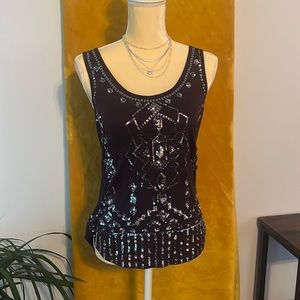 Express Purple Sequin Top XS